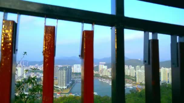 Moderno complejo hotelero de lujo en la isla de Hainan en el Mar de China Meridional — Vídeos de Stock