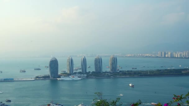 Θέα του νησιού Phoenix President Resort Apartment, Χαϊνάν Σενγκ, Κίνα. — Αρχείο Βίντεο