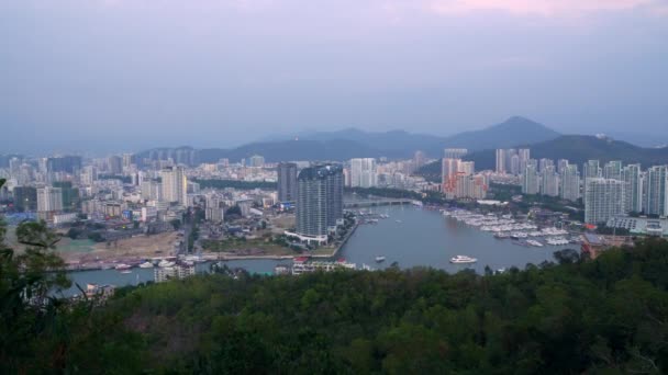 Beautiful Hainan Sanya Landscape with Forest and Mountains on Background. — Stock Video