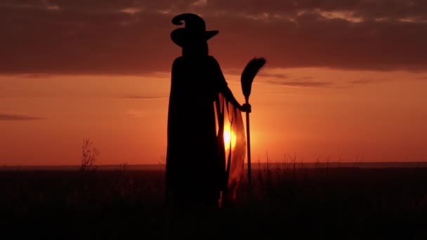 Halloween-Konzept im Freien bei Sonnenaufgang — Stockvideo