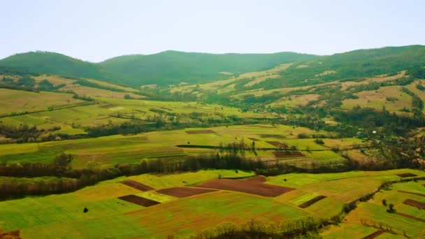 공중 풍경 시골 마을 — 비디오