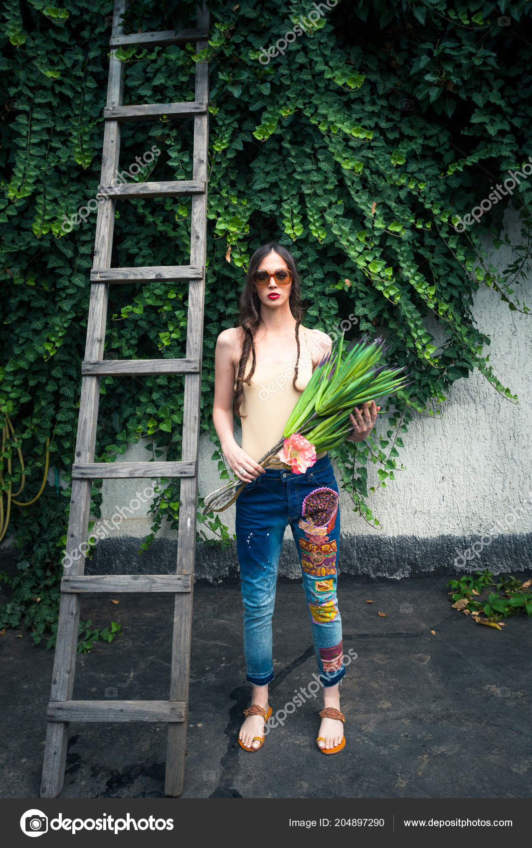 hippie style jeans