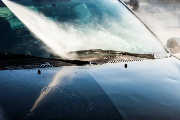 Lavado Coches Con Inyección Día Alta Presión Agua —  Fotos de Stock