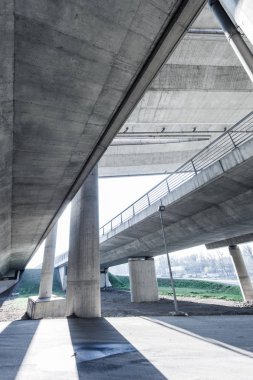 aşağıdan ateş Mimarlık gün modern kentsel köprü inşaatı parçası