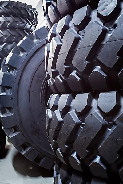 closeup of big tires for large trucks  and heavy duty vehicles