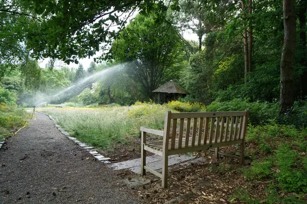 巴伐利亚公园的公园长椅 放松和休息 — 图库照片