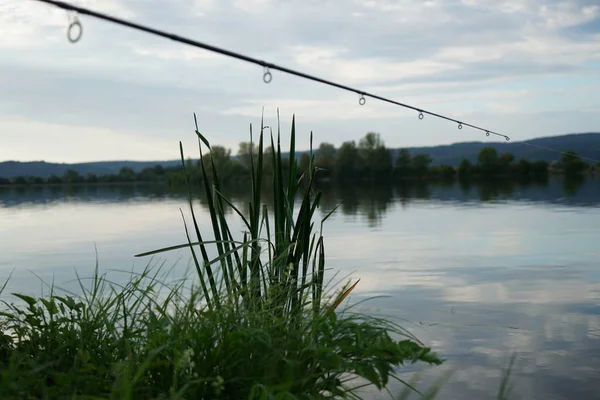 Halászat Németországban Egy Meleg Nyári Este Dunán — Stock Fotó