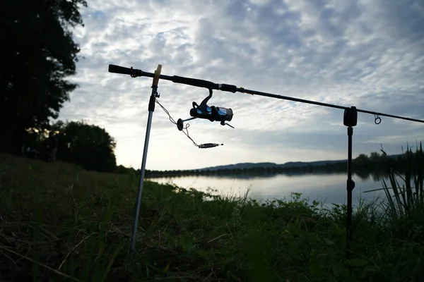 Angeln Deutschland Einem Warmen Sommerabend Der Donau — Stockfoto