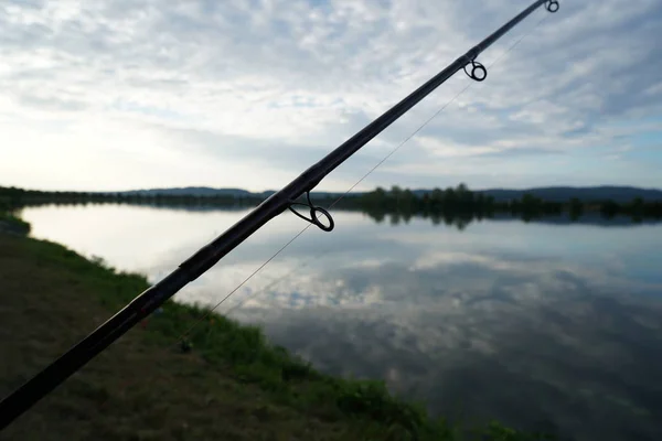 Pesca Germania Una Calda Serata Estiva Sul Danubio — Foto Stock