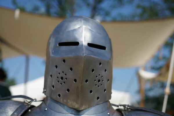 Artfully Handforged Knights armor and helmets for collecting and carrying on festivals