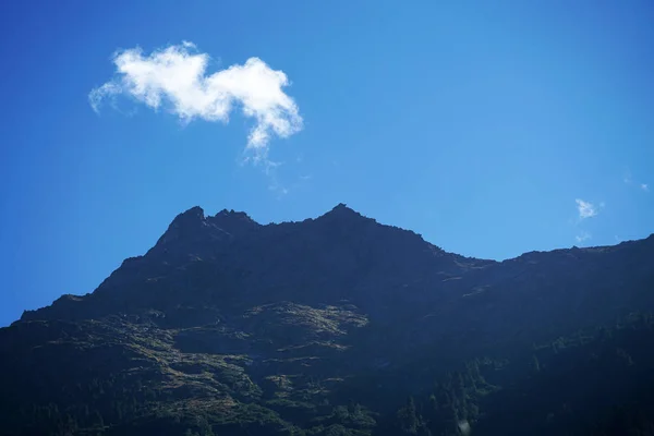 Montagnes Dans Brouillard Photographiées Sur Une Route Col Autriche Automne — Photo