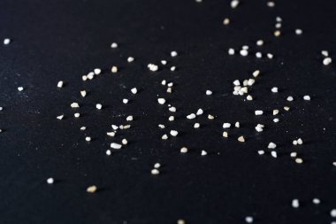 Son derece genişlemiş, makro lens ile çeşitli şekillerde tuz bu neredeyse mikro fotoğrafları