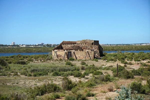 Zoutmeren Portugal Algarve Grens Met Spanje Haar Product Close — Stockfoto