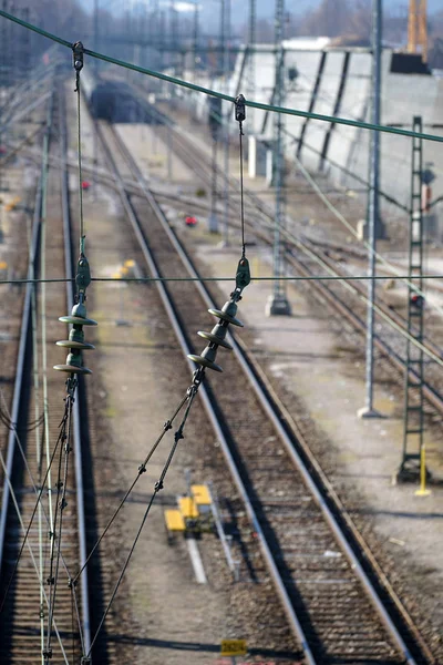 Elektrische Kabels Spoorweg Zeer Goede Staat Duitsland — Stockfoto
