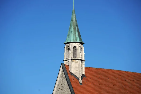 Regensburg Alte Kirchen Und Der Peter Dom Sonnenschein Frühling — Stockfoto
