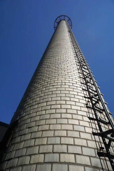 Cheminée Bordée Briques Provenant Une Ancienne Installation Chauffage Allemagne — Photo