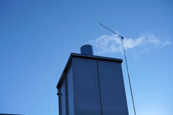 Chimenea Forrada Ladrillo Una Antigua Planta Calefacción Alemania — Foto de Stock