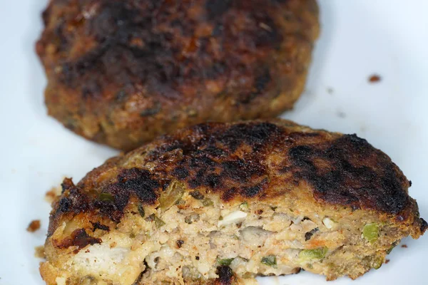 Deliciosas Albóndigas Fritas Crujientes Marrones Servidas Calientes — Foto de Stock