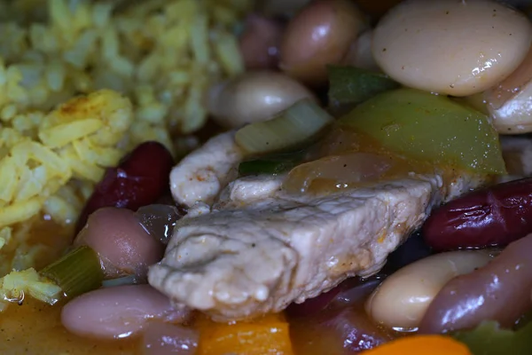 Pork Tenderloin Stewed Medaillons Vegetables Spices — Stock Photo, Image