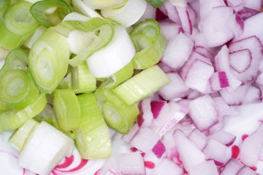 Bahar soğan makro ile Alman mutfağında fotoğraflandı