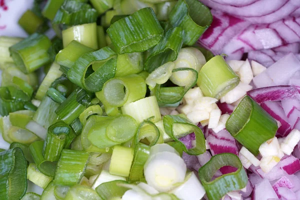 Bahar soğan makro ile Alman mutfağında fotoğraflandı