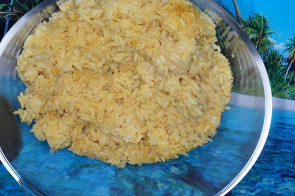 Arroz Con Curry Refinado Servido Caliente —  Fotos de Stock