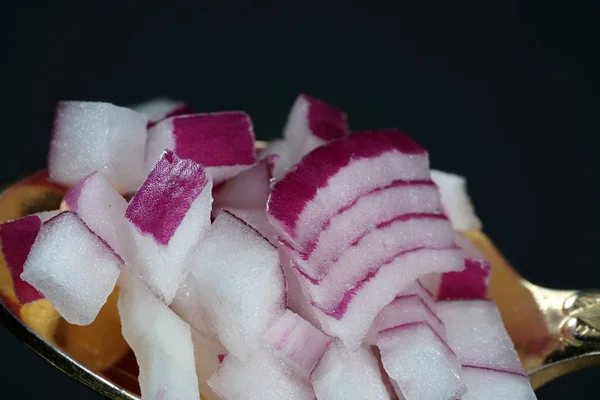 Fresh Red Onion Refines Many Dishes Kitchen — Stock Photo, Image