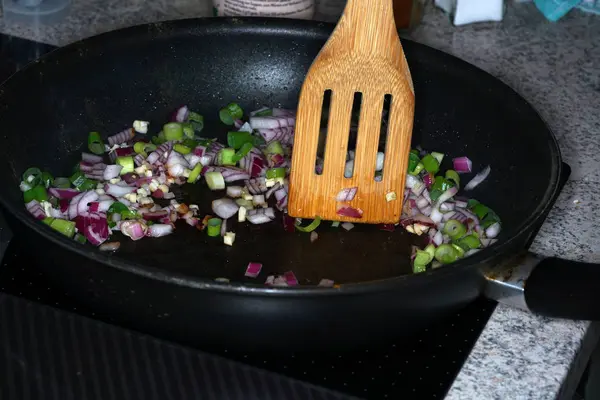 Cebolla Roja Fresca Refina Tantos Platos Cocina —  Fotos de Stock