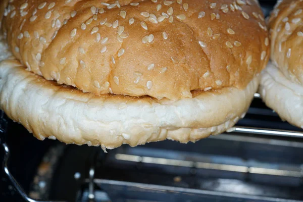 Gustoso Hamburger Nella Vostra Cucina Artigianale Manzo — Foto Stock