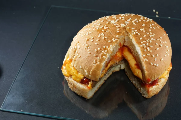 Sesame Zsemle Fehér Kenyér Tésztát Általában Használt Étkezési Hamburgert — Stock Fotó