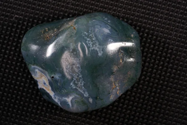 Moss Agate Tipo Calcedonio Che Contiene Minerali Colore Verde Nella — Foto Stock