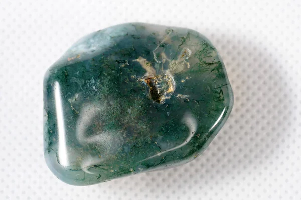 Moss Agate Tipo Calcedonia Que Contiene Minerales Color Verde Piedra — Foto de Stock