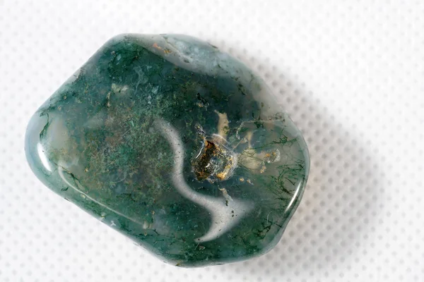 Moss Agate Typ Chalcedony Som Innehåller Mineraler Grön Färg Stenen — Stockfoto