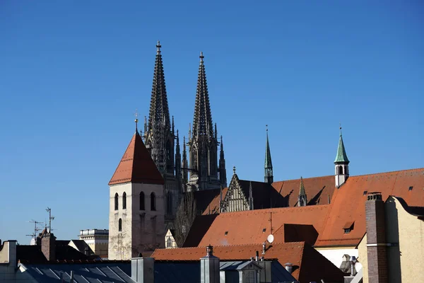 Kathedraal Peter Gebouwd Regensburg Gotische Nog Steeds — Stockfoto