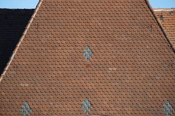 Dachziegel Aus Gebranntem Lehm Sind Auf Deutschen Dächern Besonders Schön — Stockfoto