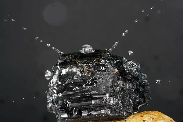 Gotas Agua Fotografiadas Con Destellos Alta Velocidad Gotero Estudio — Foto de Stock