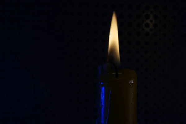 Κερί Καπνό Και Φλόγα Φωτογραφήθηκε Στο Στούντιο Έγχρωμες Μεμβράνες Πριν — Φωτογραφία Αρχείου
