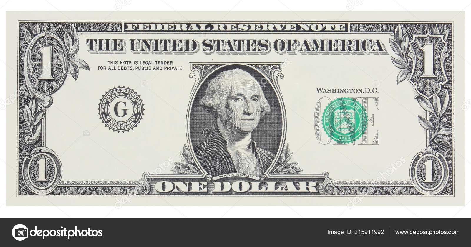 one dollar bill front