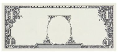 Bir dolar fatura açık boş hiçbir yüz çerçevesi üzerinde beyaz izole tasarımı için.