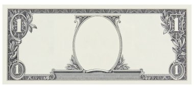 Bir dolar fatura açık boş hiçbir yüz çerçevesi üzerinde beyaz izole tasarımı için.