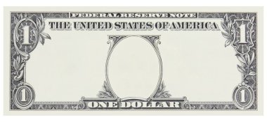 Bir dolar fatura açık boş hiçbir yüz çerçevesi üzerinde beyaz izole tasarımı için.