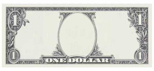 One Dollar Bill Front Empty Face Frame Design Isolated White — Stock Photo, Image