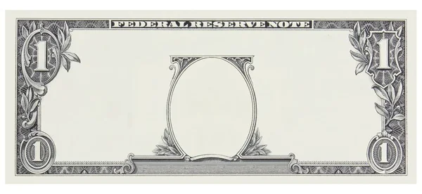Одна Долларовая Купюра Спереди Пустая Рамы Лица Изолированная Белом — стоковое фото