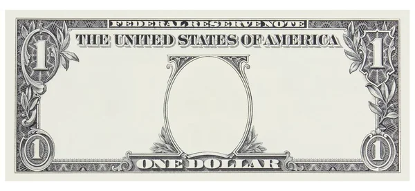 One Dollar Bill Front Empty Face Frame Design Isolated White — Stock Photo, Image