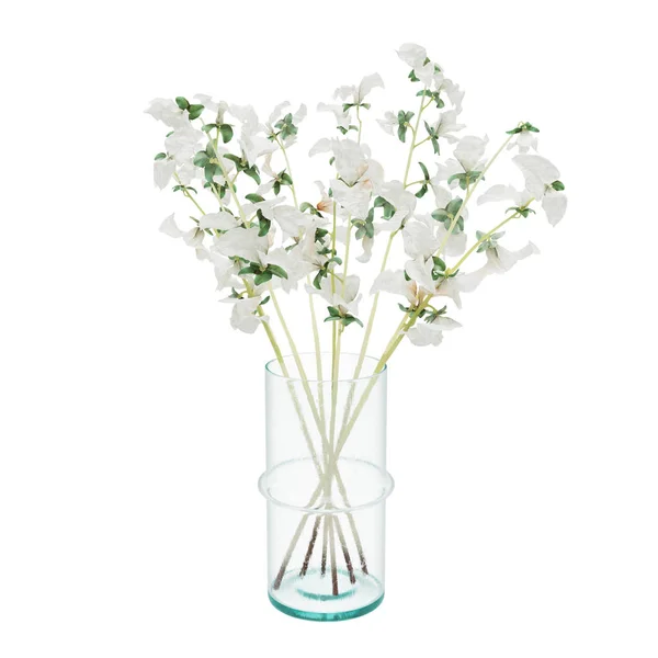 Декоративный цветок азалии в стеклянной вазе — стоковое фото