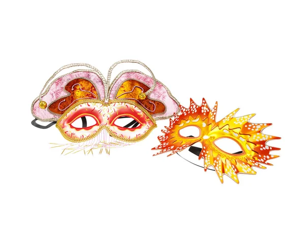 Коллекционные маски для карнавала ручной работы из венецианской краски — стоковое фото
