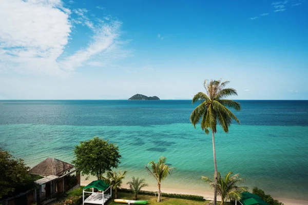 Sea view with palm trees — Stock Photo, Image