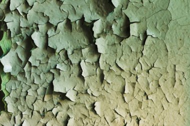 Eski bir kırık boya büyük parçalara bölerek bir yüzeyle