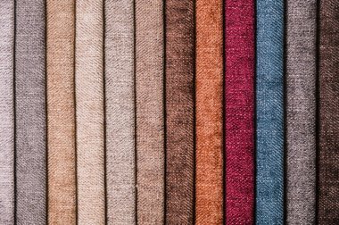 Hacimsel arka plan Tekstil mobilya döşeme desenleri çok renkli çizgili. Ev konfor kavramı