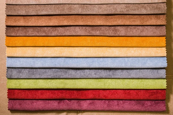 Abstract volumetric background textile multicolored stripes of furniture upholstery patterns. Home comfort concept — Stock Photo, Image